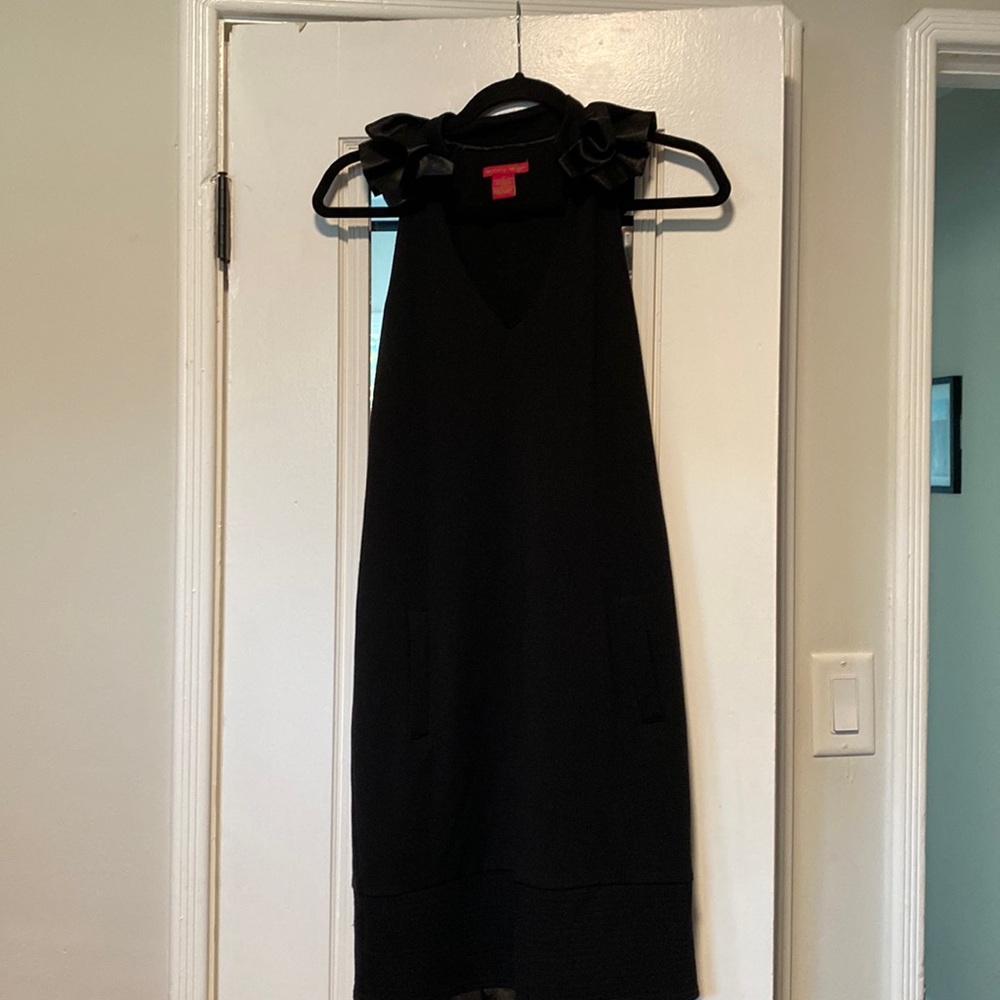 Ruffle collared mini dress